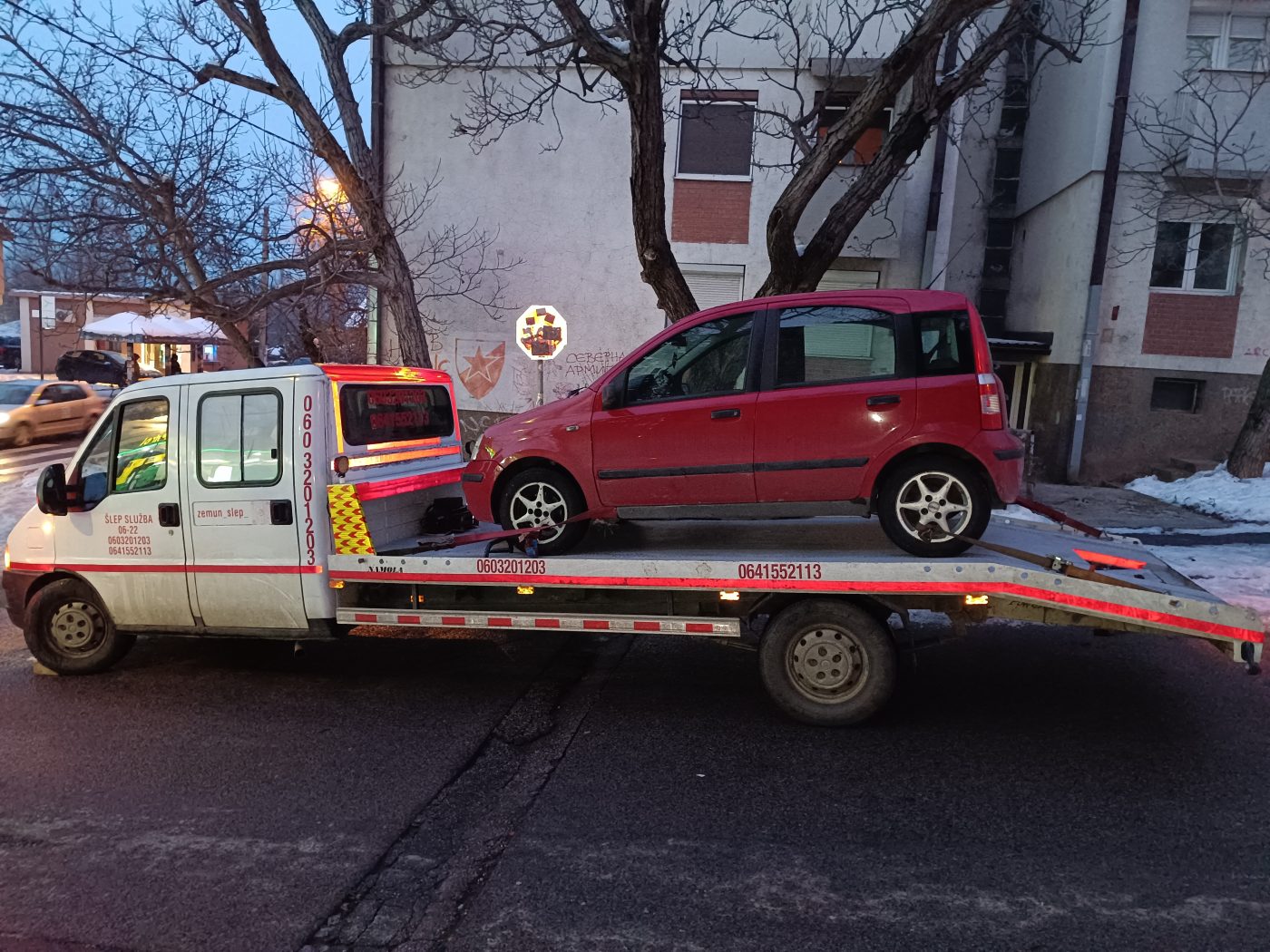 Fiat Panda – zimska intervencija – AB TRANS-ŠLEP